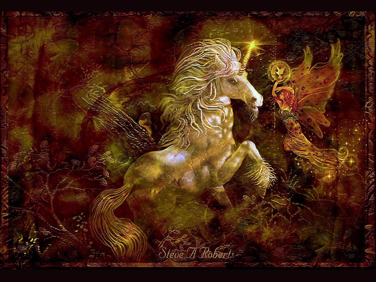 Steve A Roberts Fantasy Unicorn Unicorns Fairy Wallpaper