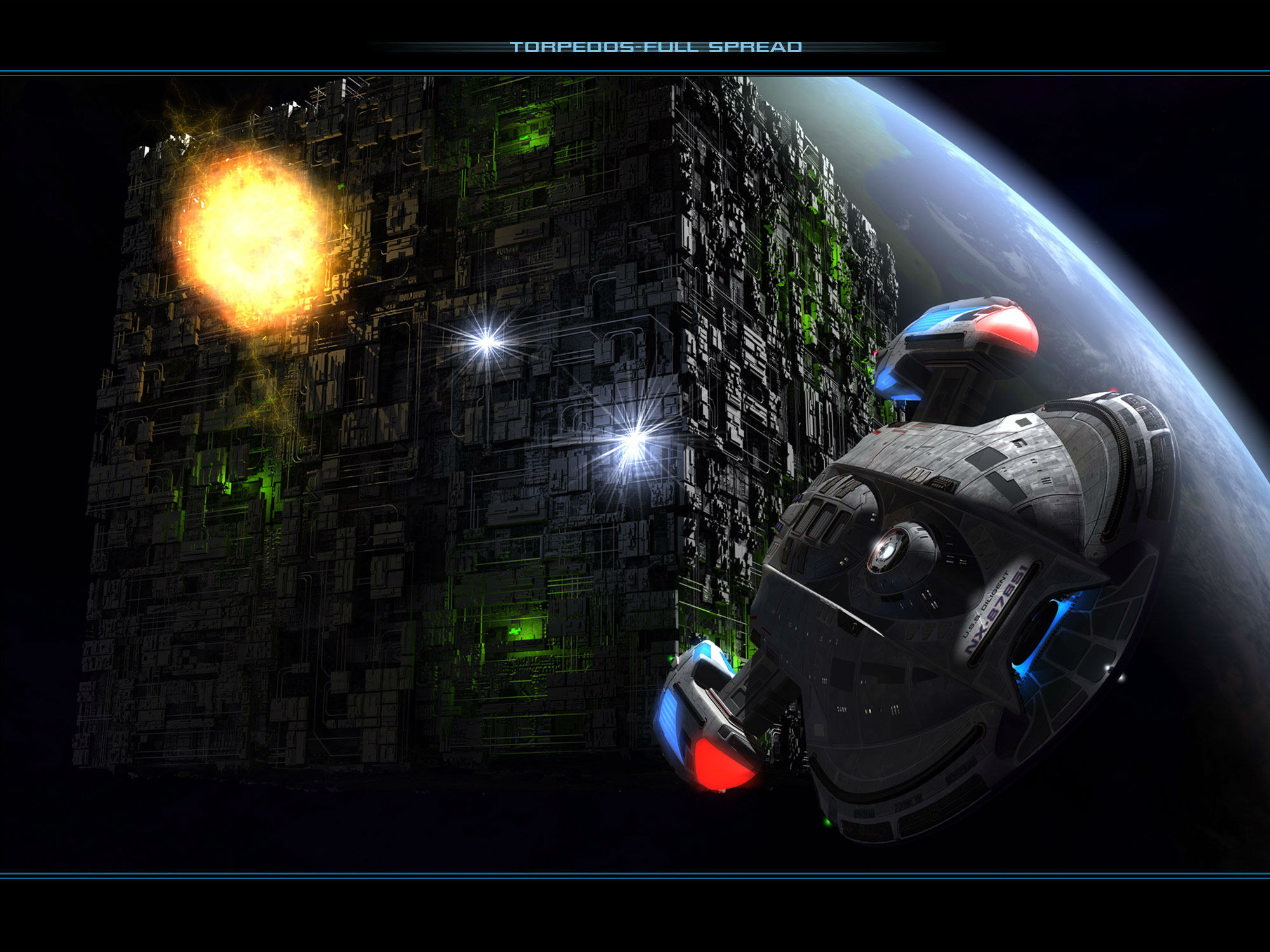 Borg Sci Fi Movies Video Games Battle Spacecraft Wallpaper Background