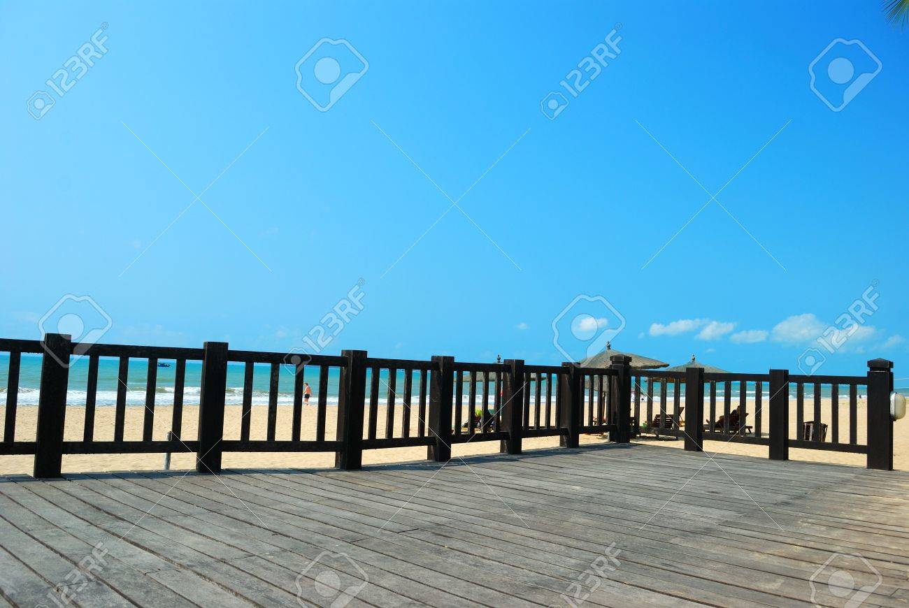 The Observation Deck Facing Sea And Background Stock