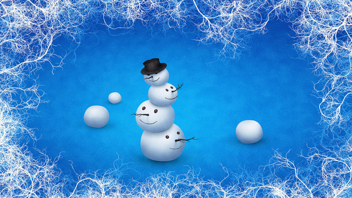 Christmas Snowman HD Wallpaper For iPhone