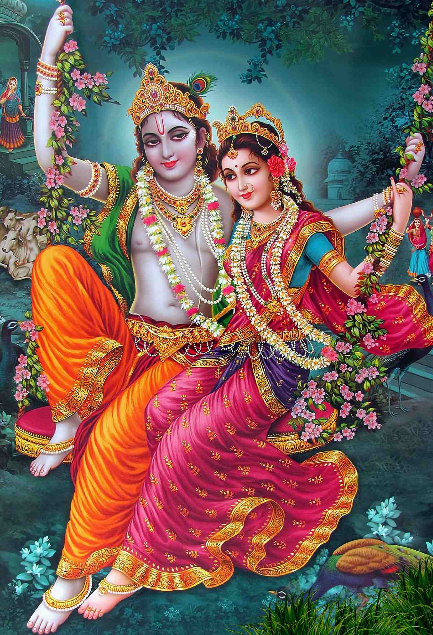 🔥 Free download Radha Krishna on a Swing [900x677] for your Desktop