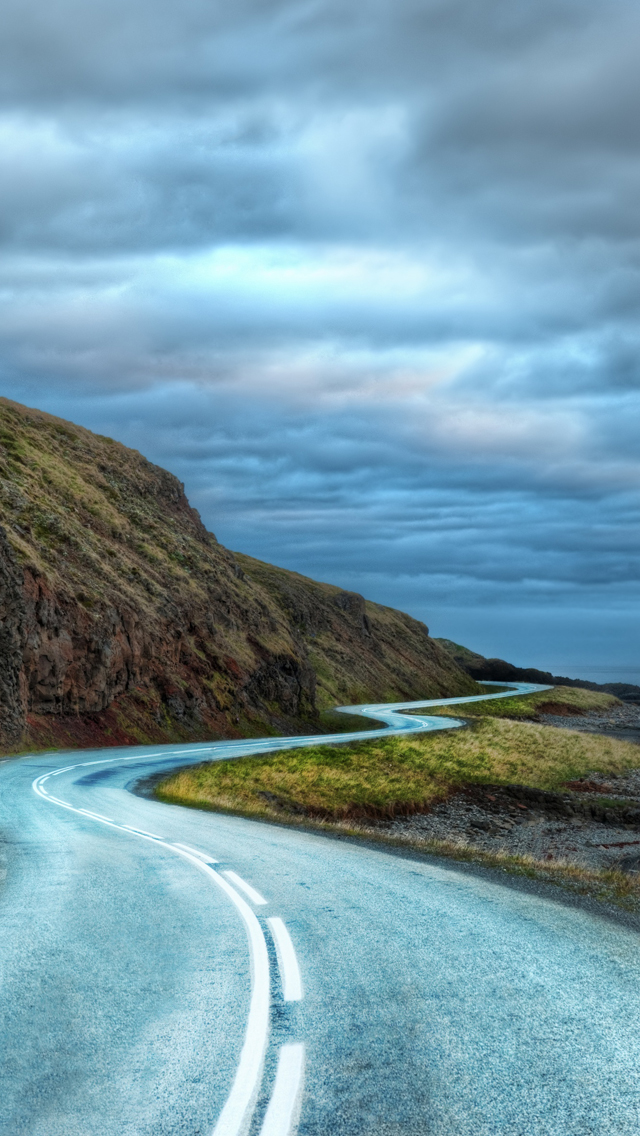 road around iceland iPhone 5s Wallpaper Download iPhone Wallpapers 640x1136