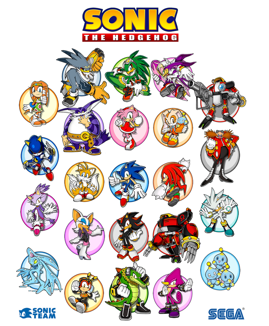 Sonic Characters Poster by mastergamer1909 on
