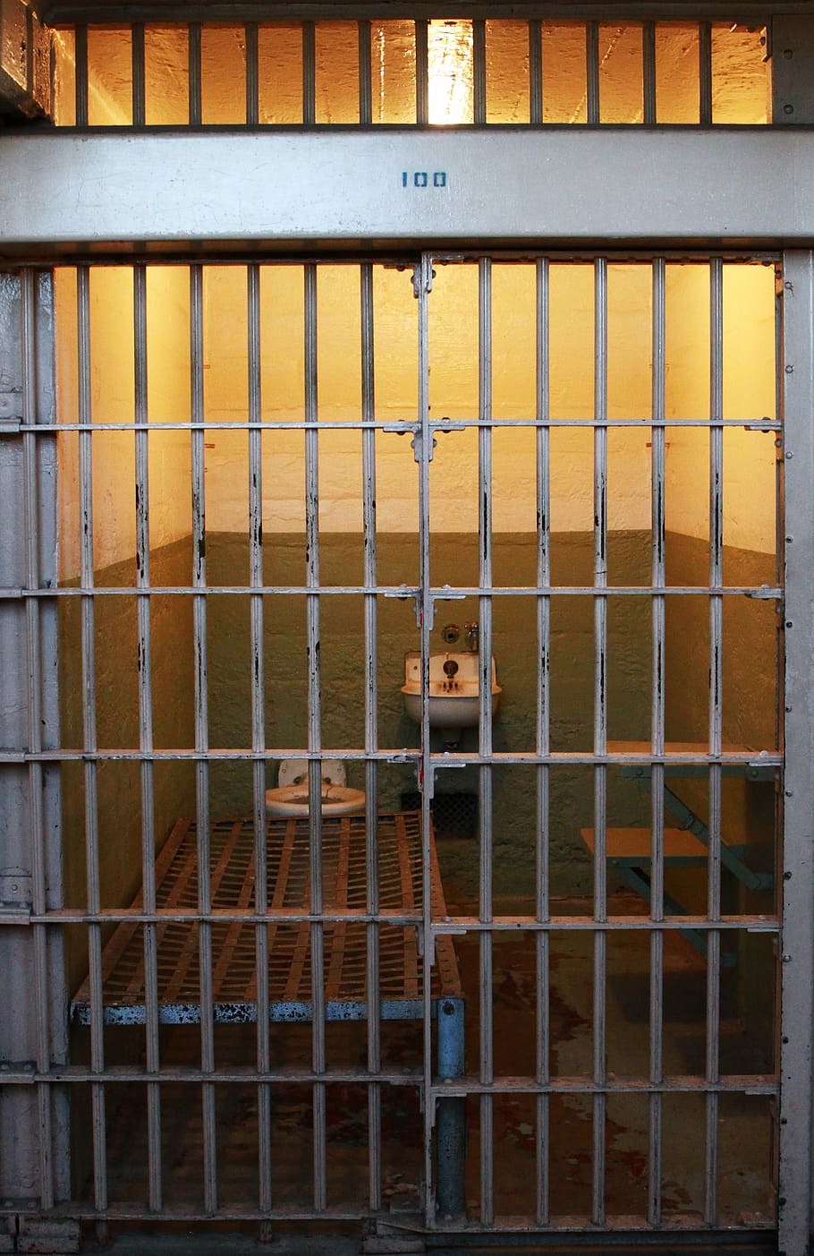 HD Wallpaper Closed Gray Metal Gate Jail Cell Alcatraz Prison