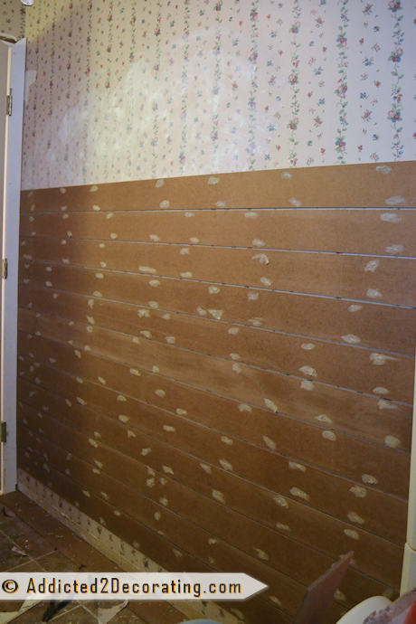 Faux Wood Plank Wallpaper Wall