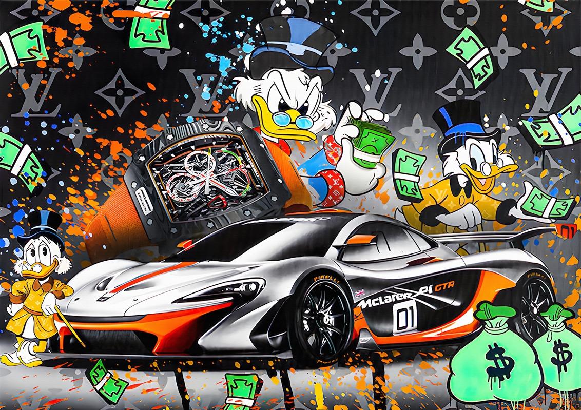 Donald Duck Money Sports Car Posters Prints By Sucana Printler