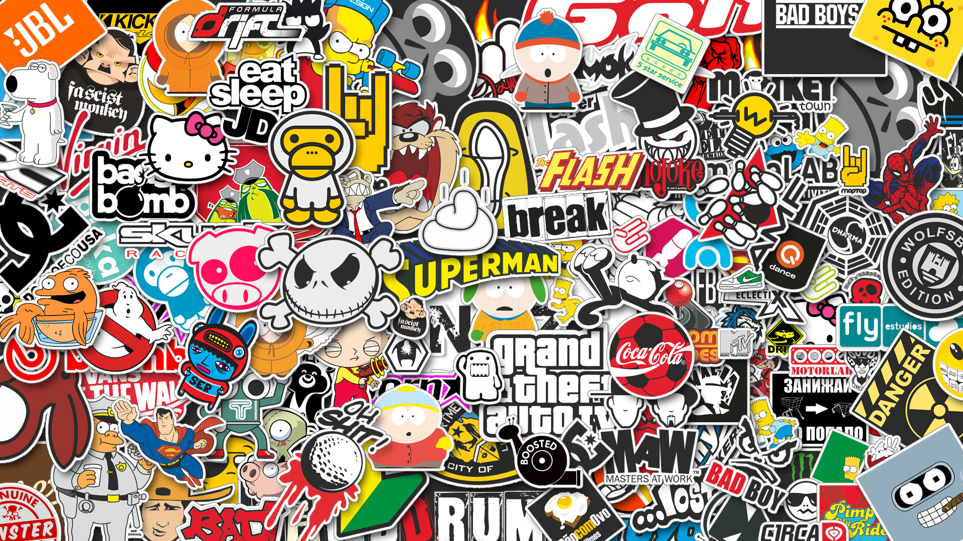 Sticker Bomb Wallpaper Man Made Hq Pictures 4k