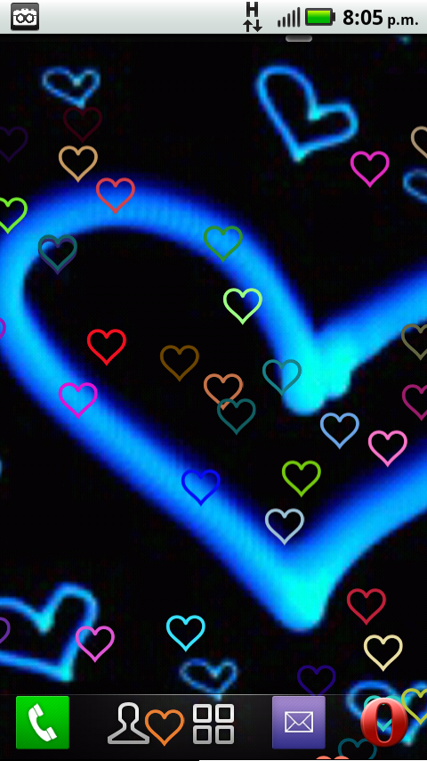 One Button Colorful Hearts Live Wallpaper For Android Devices