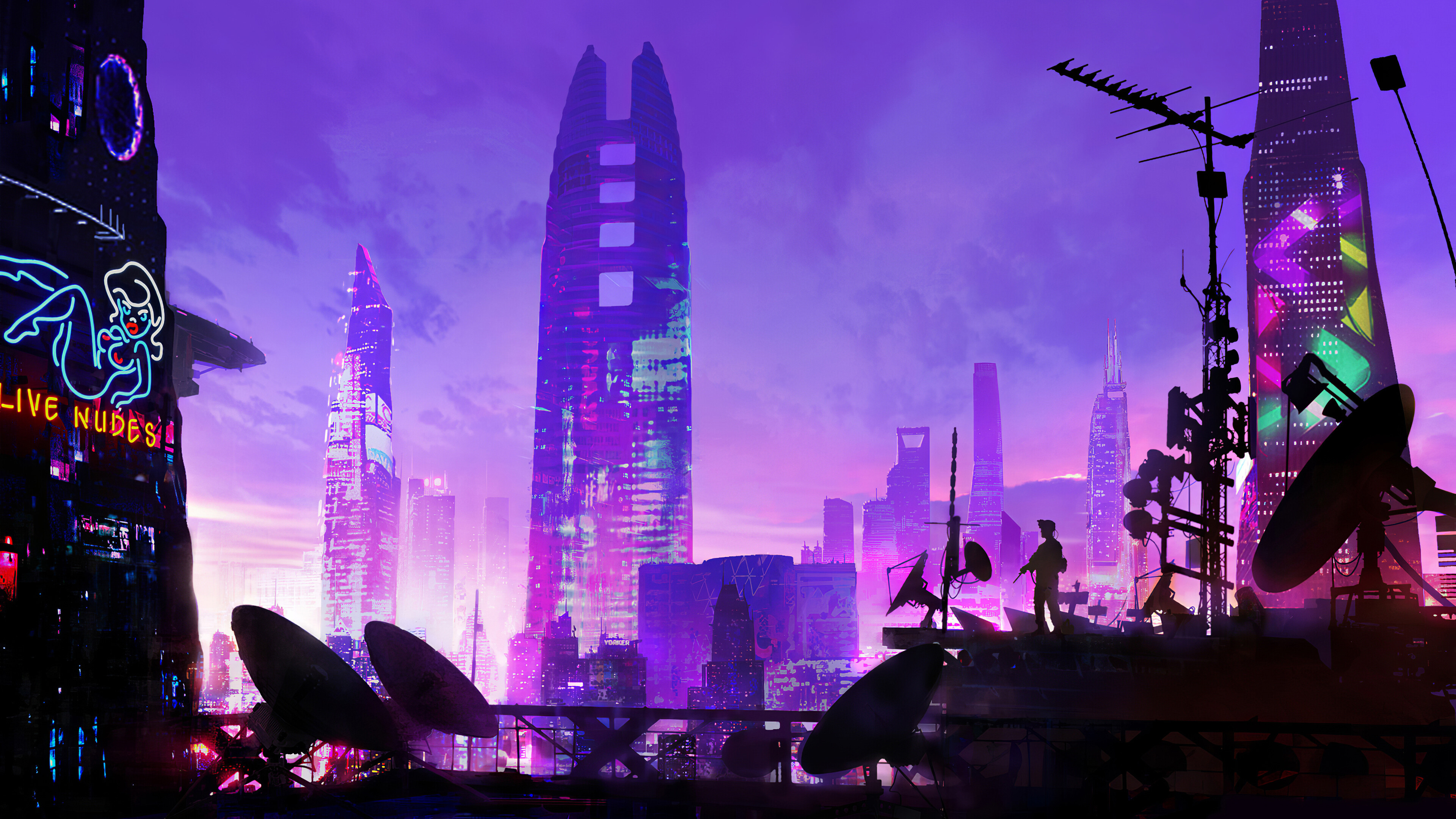 Dive into a futuristic cyberpunk cityscape in this captivating 4K anime  wallpaper 26481313 Stock Photo at Vecteezy