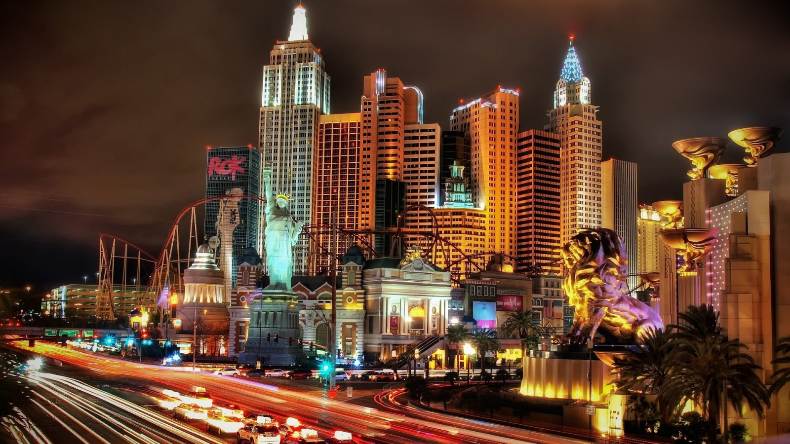 Las Vegas New York Night HD Wallpaper of City hdwallpaper2013com