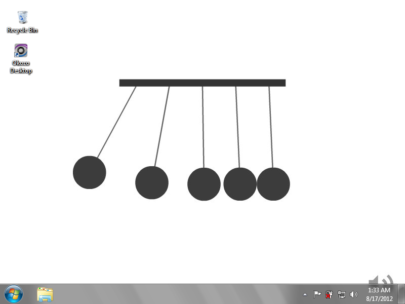 The Interactive Newton S Cradle On This Animated Desktop Wallpaper