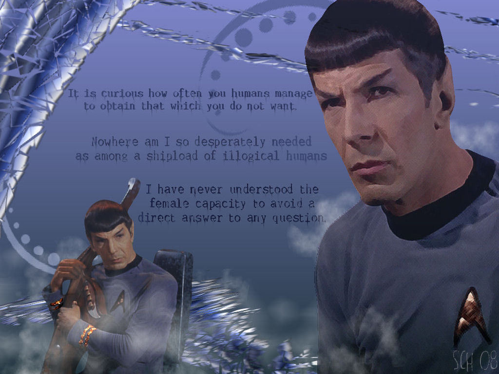 Star Trek Tos Spock And His Words Wallpaper