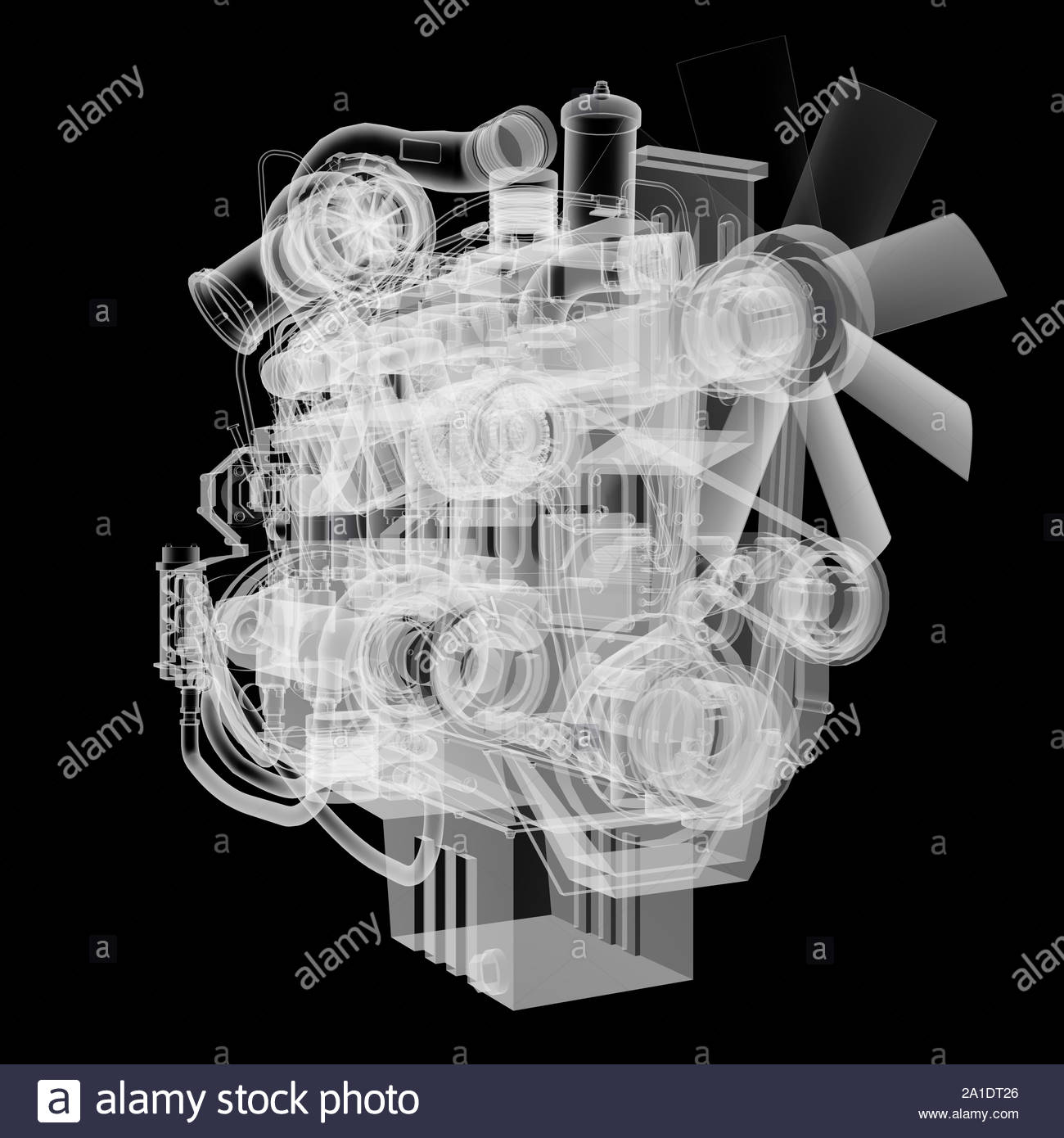 Free Download Internal Combustion Engine X Ray Style Isolated On Black 