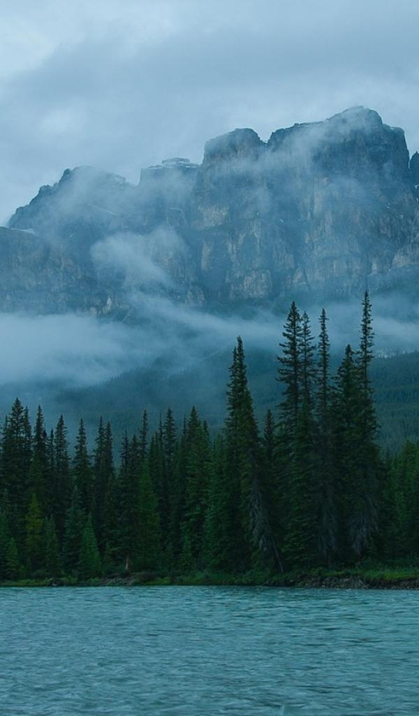 Banff National Park Canada Clouds Forests Green Wallpaper