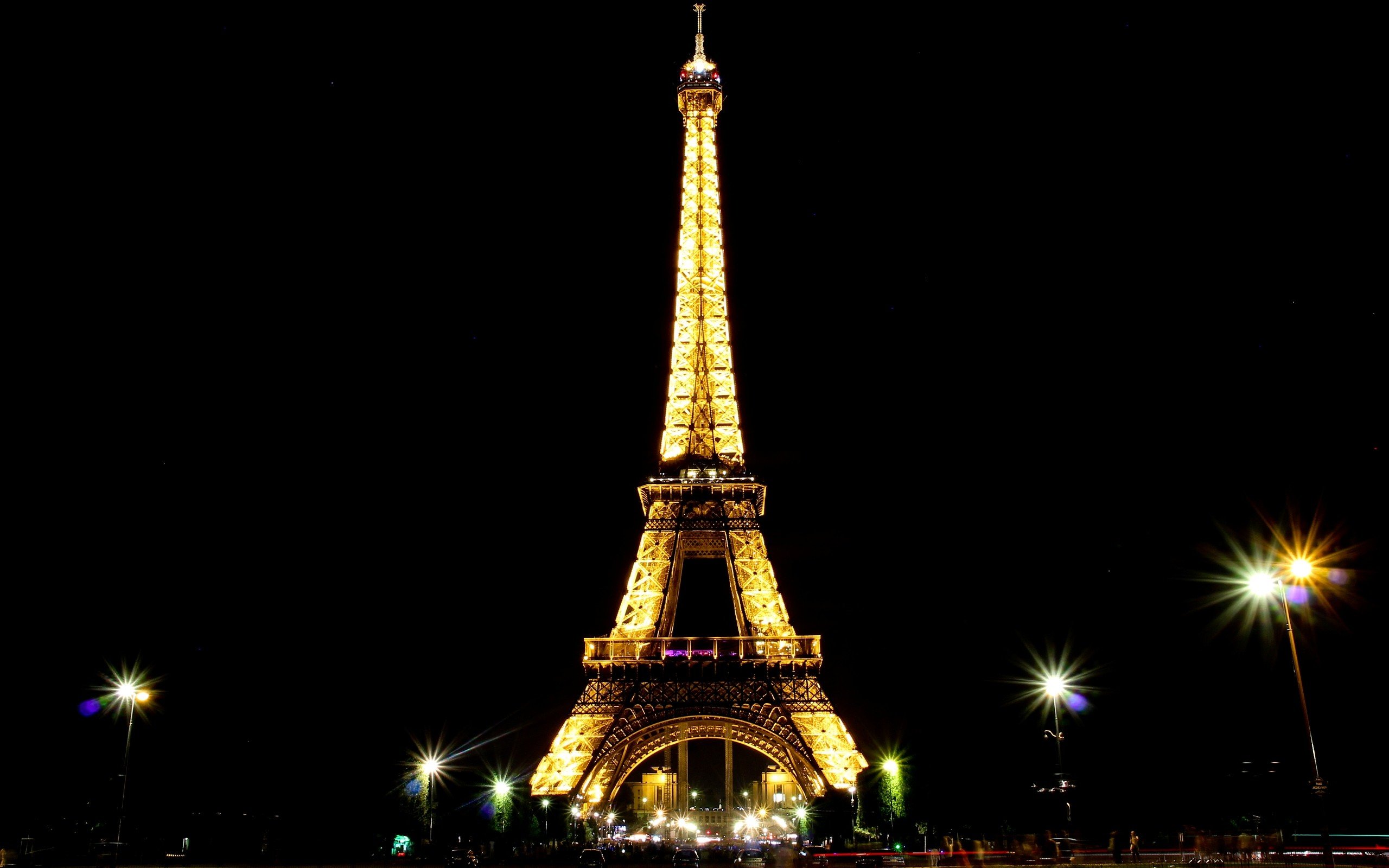 Eiffel Tower Paris Landscapes Night Lights France Skies Light