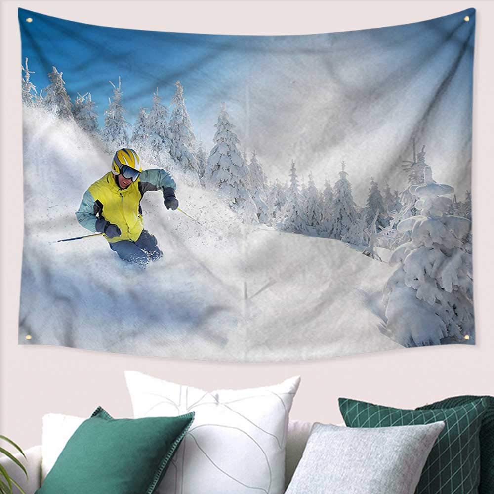 Amazon Sports Wall Hanging Tapestries Man Skiing On Snowy