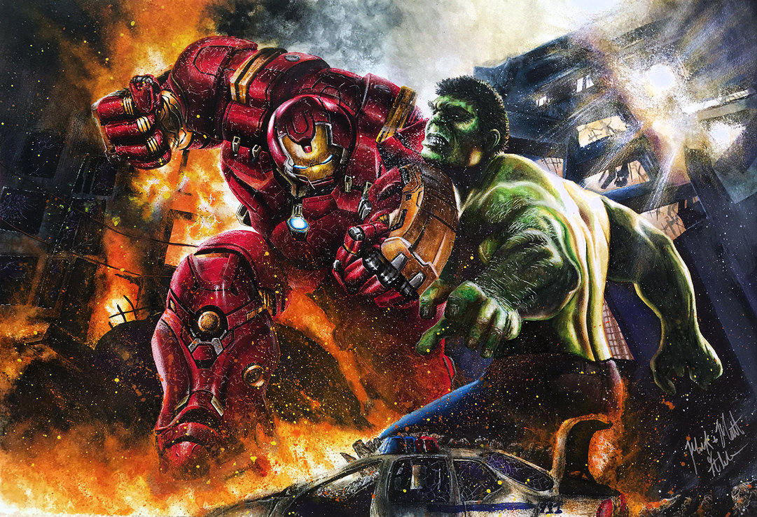 Hulk Vs Hulkbuster Iron Man Avengers Age Of Ultron By Twynsunz