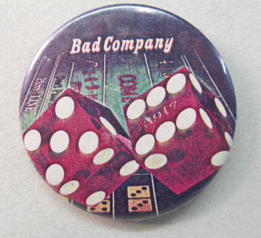 BAD COMPANY 917 large dice 225 diameter celluloid pinback button 522x476