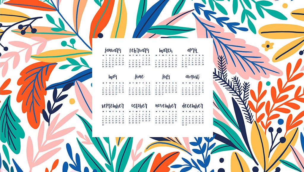 FREE 2019 desktop wallpaper calendars   12 design options 1024x581