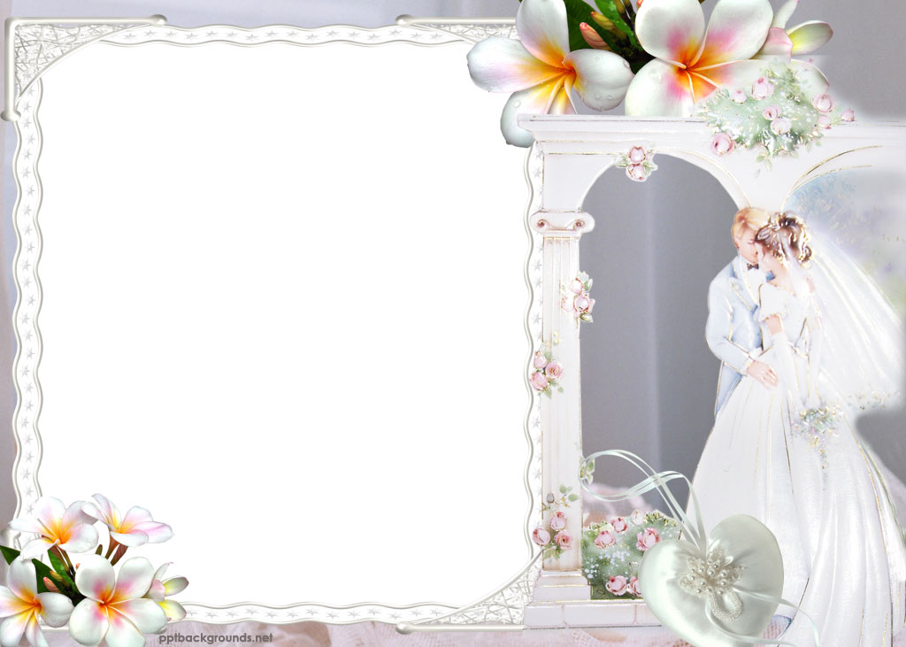 Wedding Couples Border Marry Flowers Background For Powerpoint