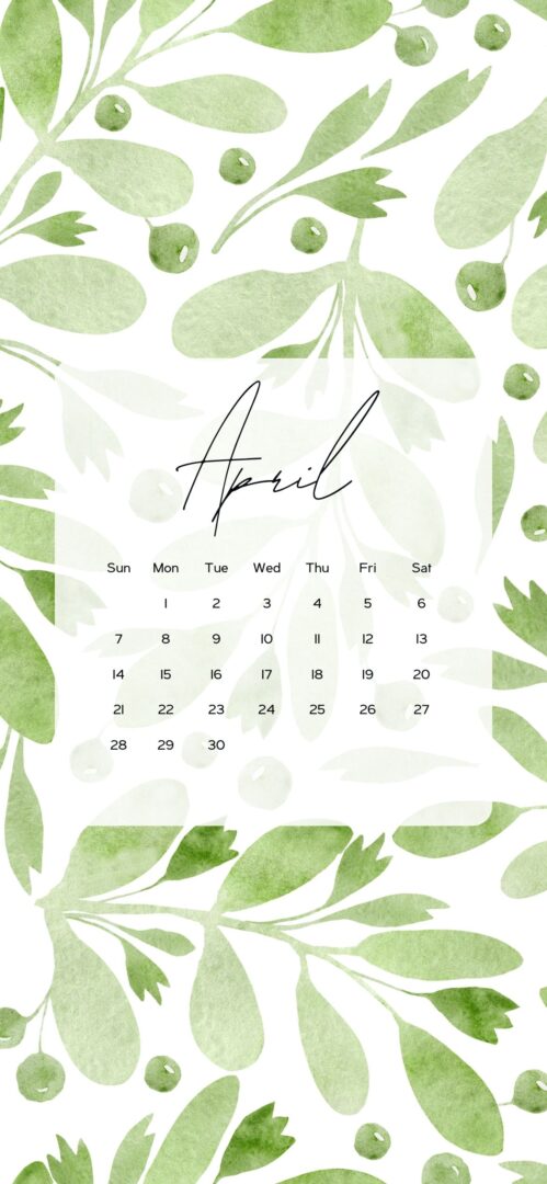 April Calendar Wallpaper Cute