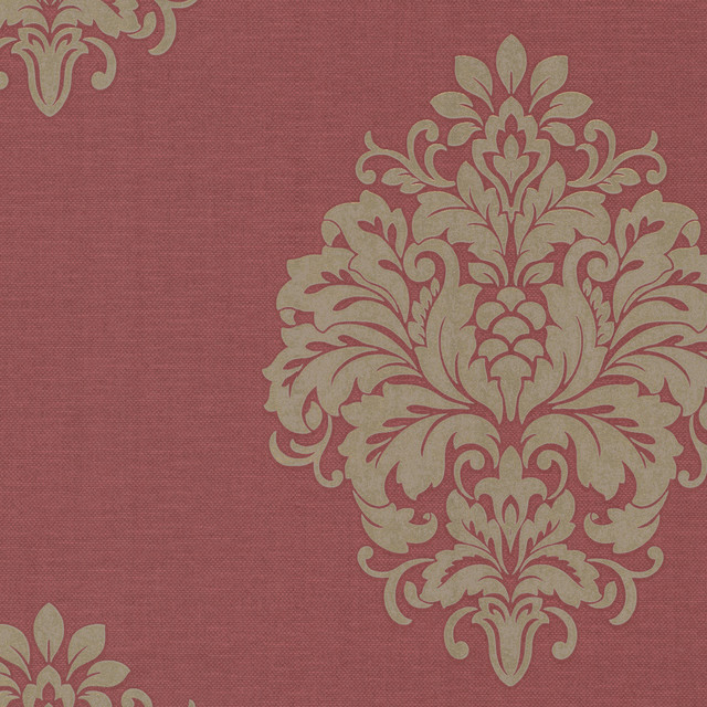 Duchess Red Damask Wallpaper Eclectic By Brewster Home