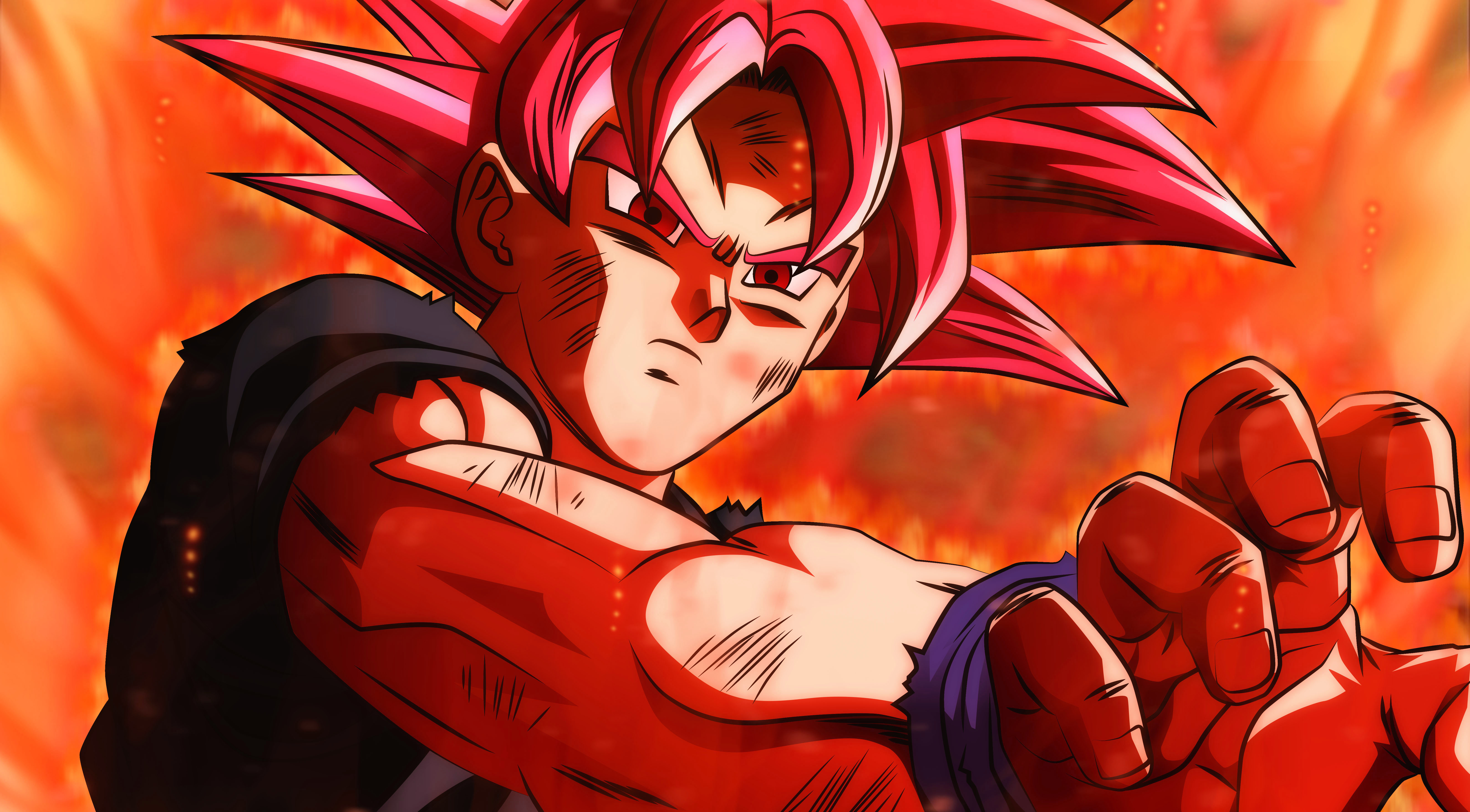 Super Saiyan God Goku Anime Dragon Ball Red 4k Ultra HD Wallpaper By Mohasetif