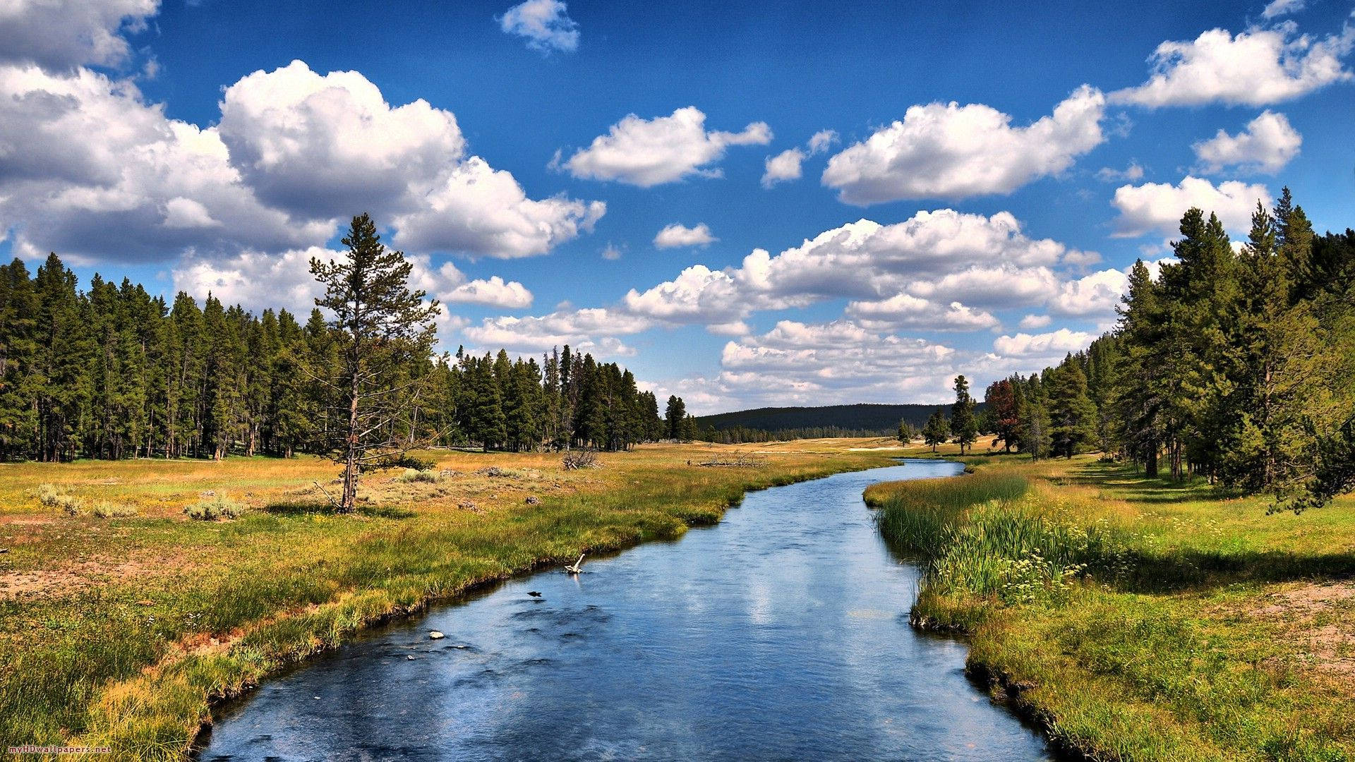 Cloudy Sky River Wallpaper