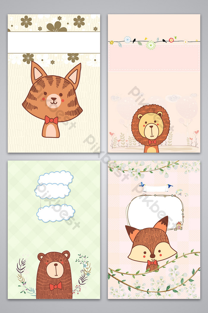 Fresh Hand Drawn Cartoon Animal Background Image Background