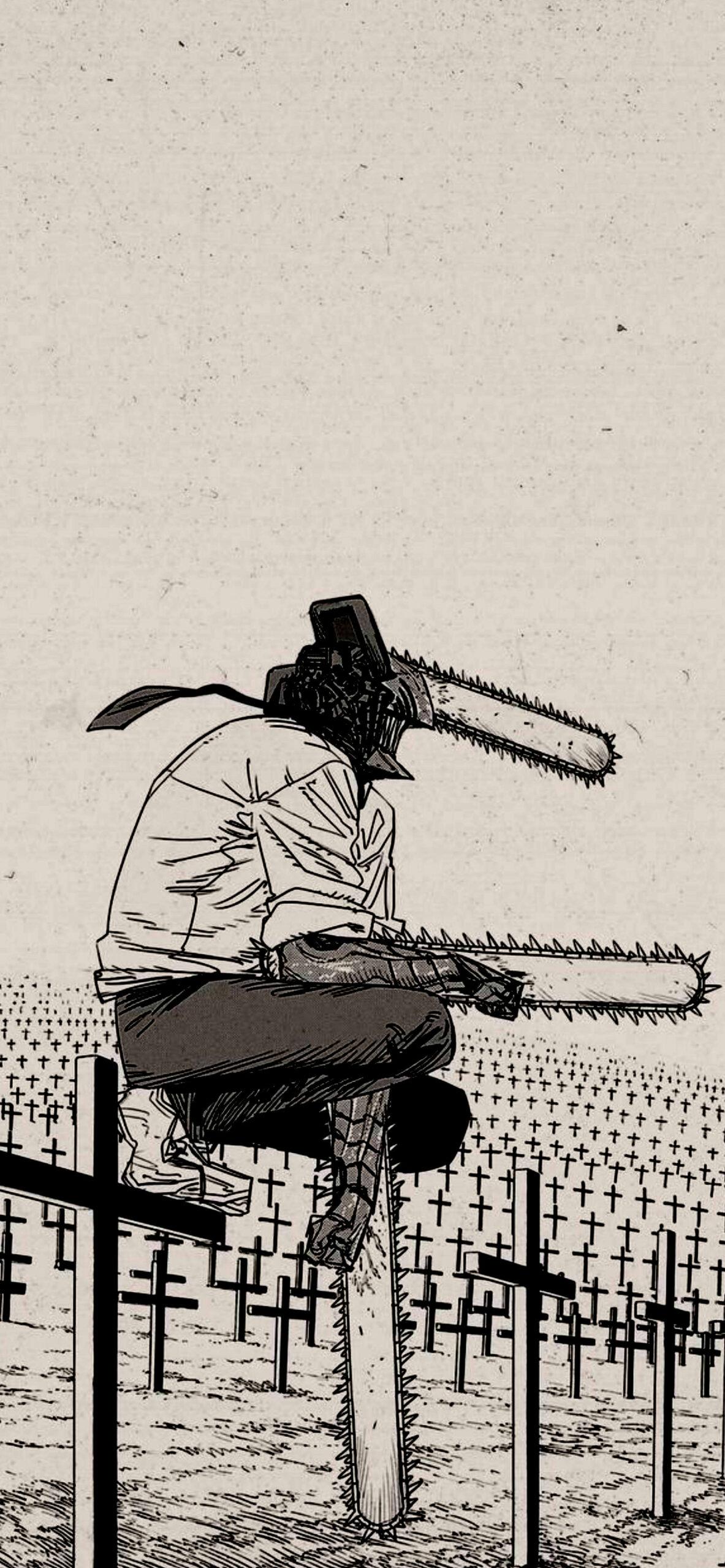 Chainsaw Man Denji Cross Wallpaper iPhone