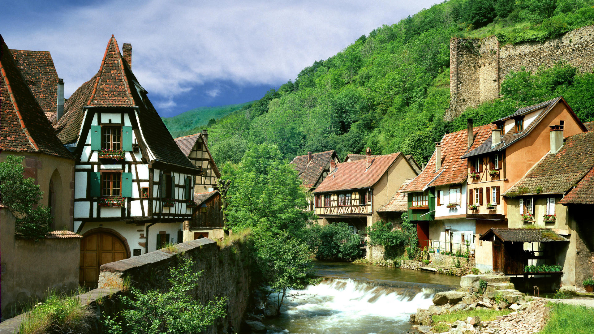 Kaysersberg Alsace France Widescreen Wallpaper Wide