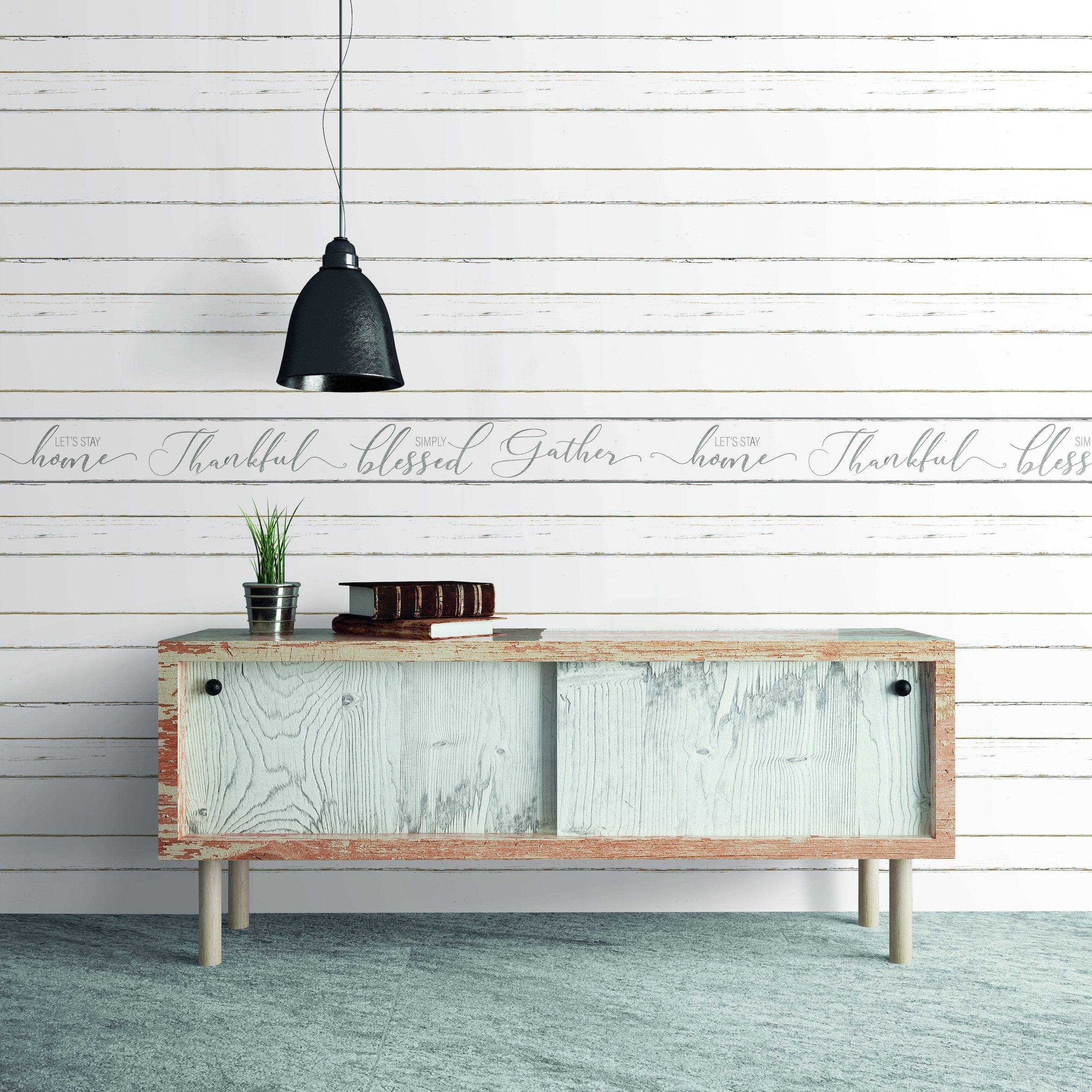 Shop Loomis Shiplap Planks White Wallpaper Overstock