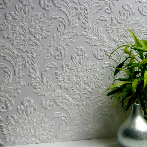 Home Fashions Anaglypta Paintable Egon Floral Embossed Wallpaper