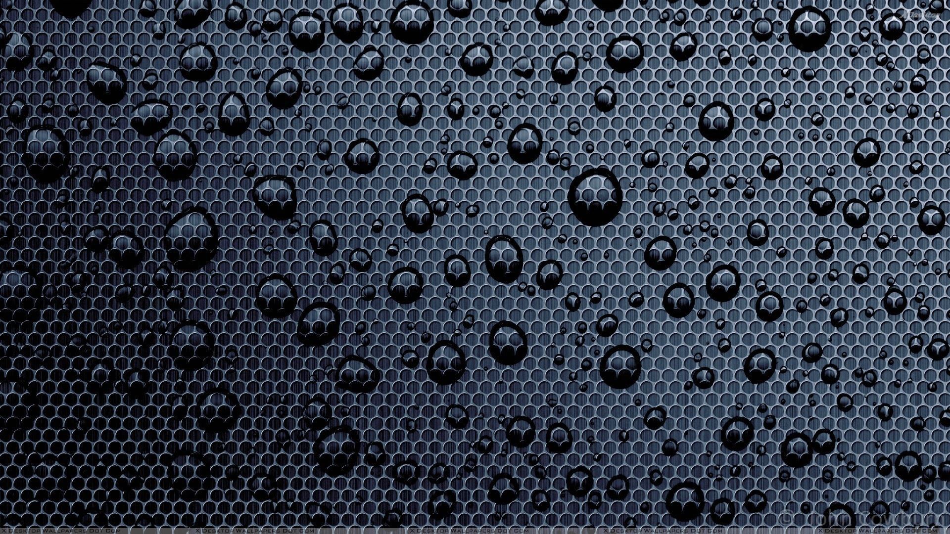 Water Drops On Black Circle Background Wallpaper 1920x1080