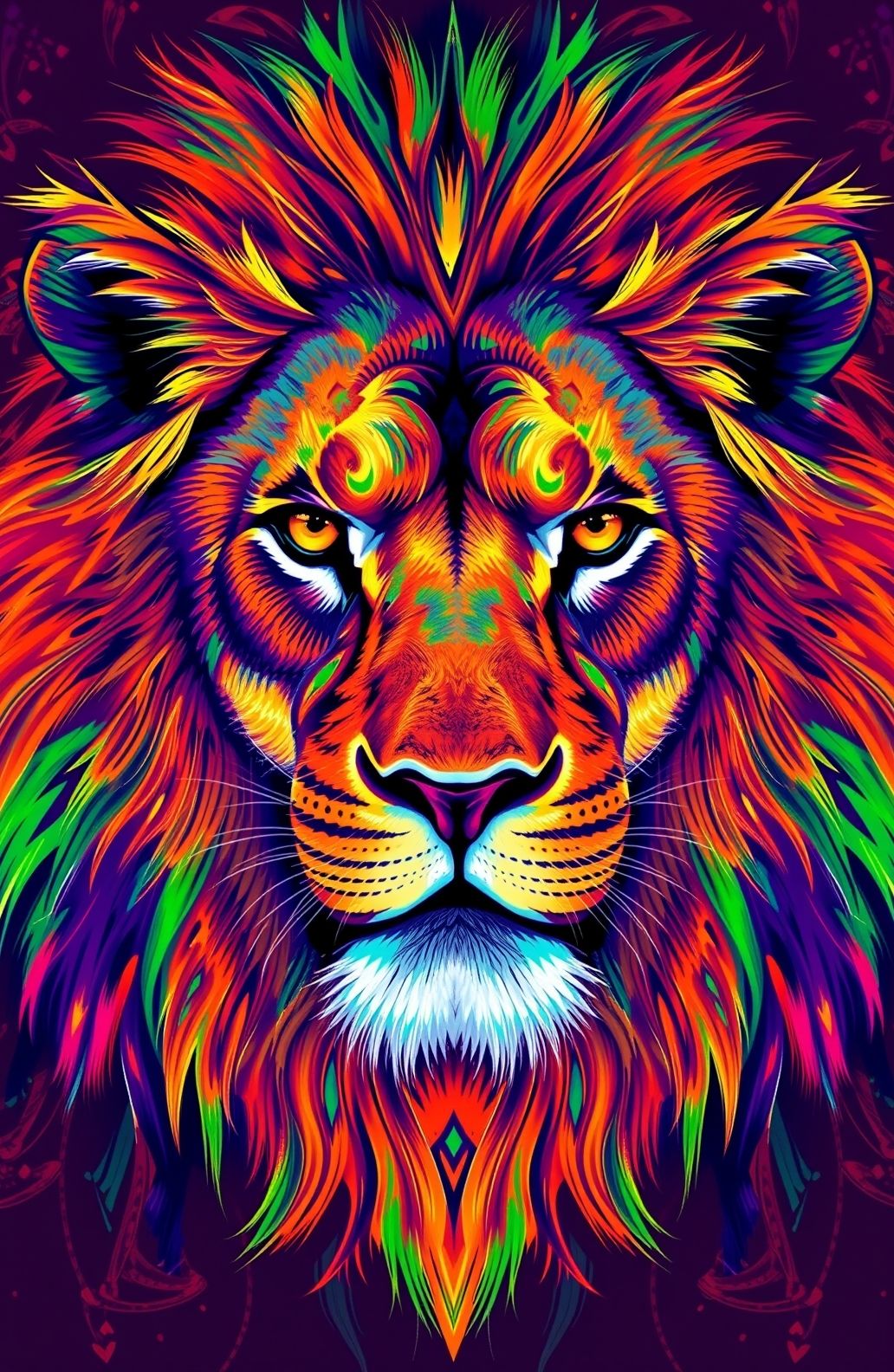 Colorful Lion Wallpaper