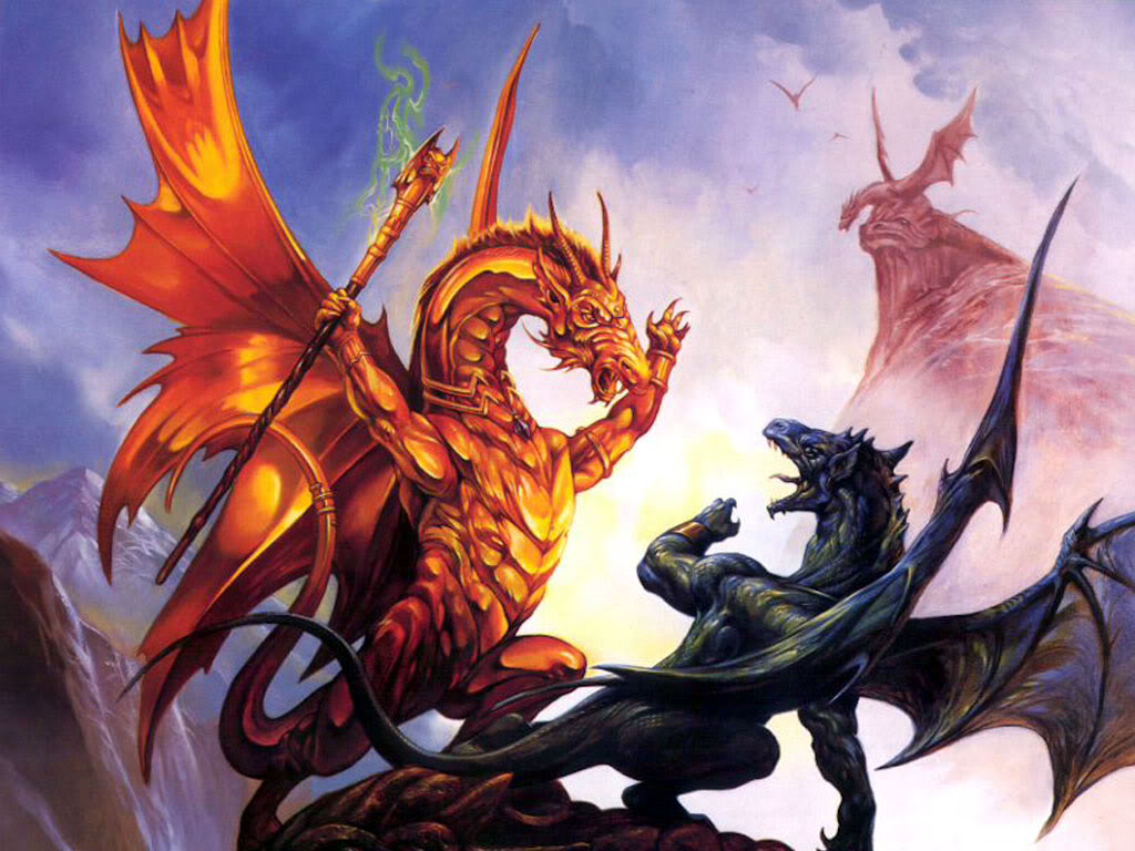 Dragons Fighting Wallpaper