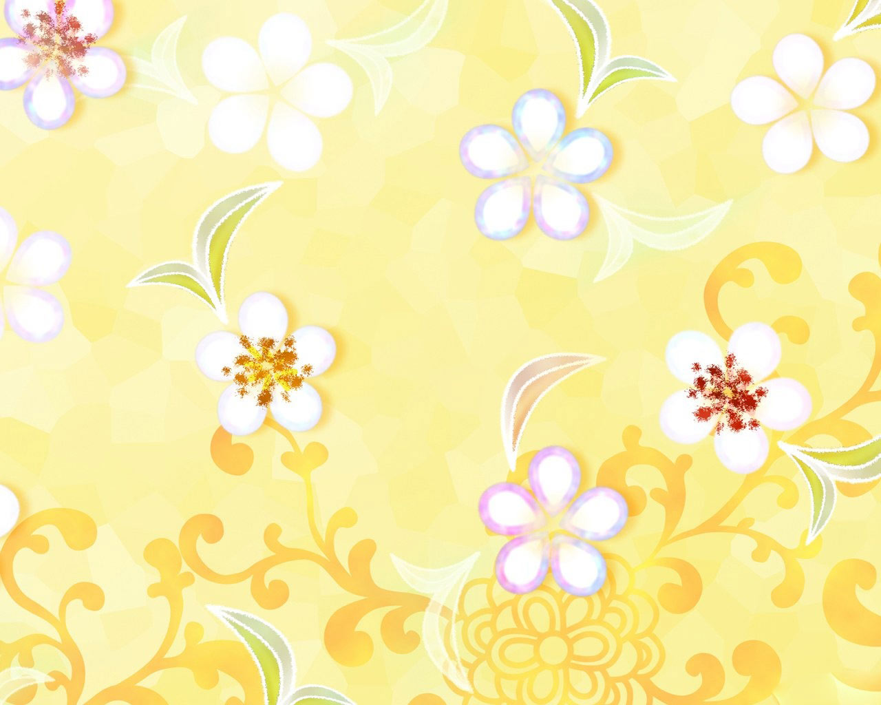 Spring Flowers Yellow Background HD Wallpaper In High