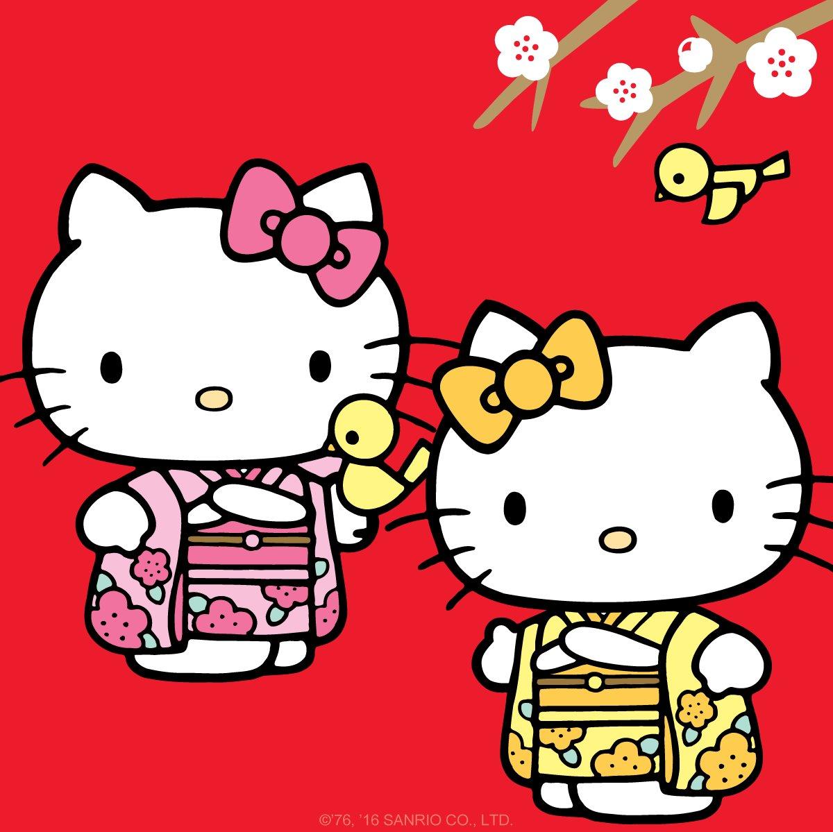 Hello Kitty on HelloKitty and her twin sister Mimmy are