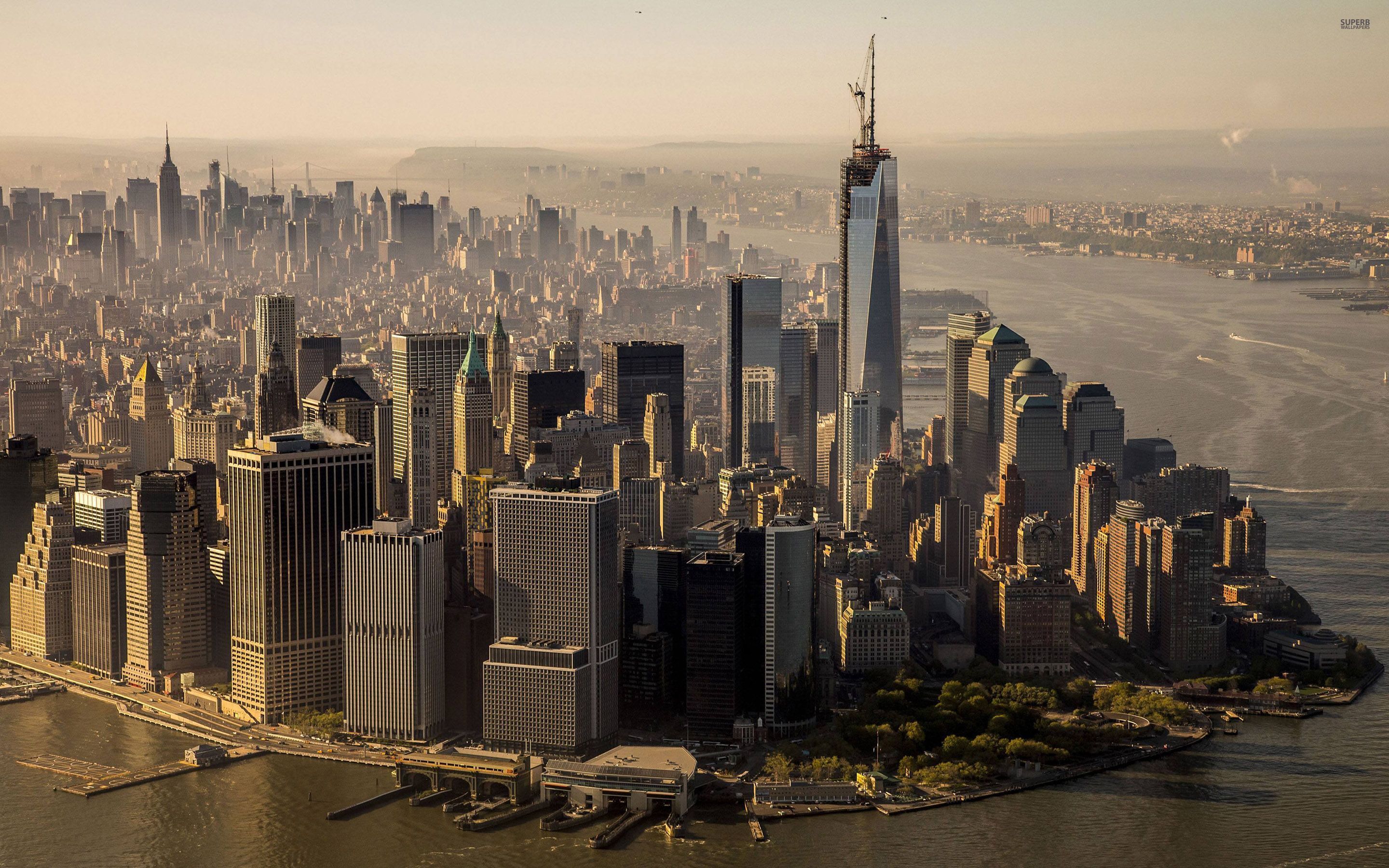 New York City Skyline Day Usa America HD Desktop