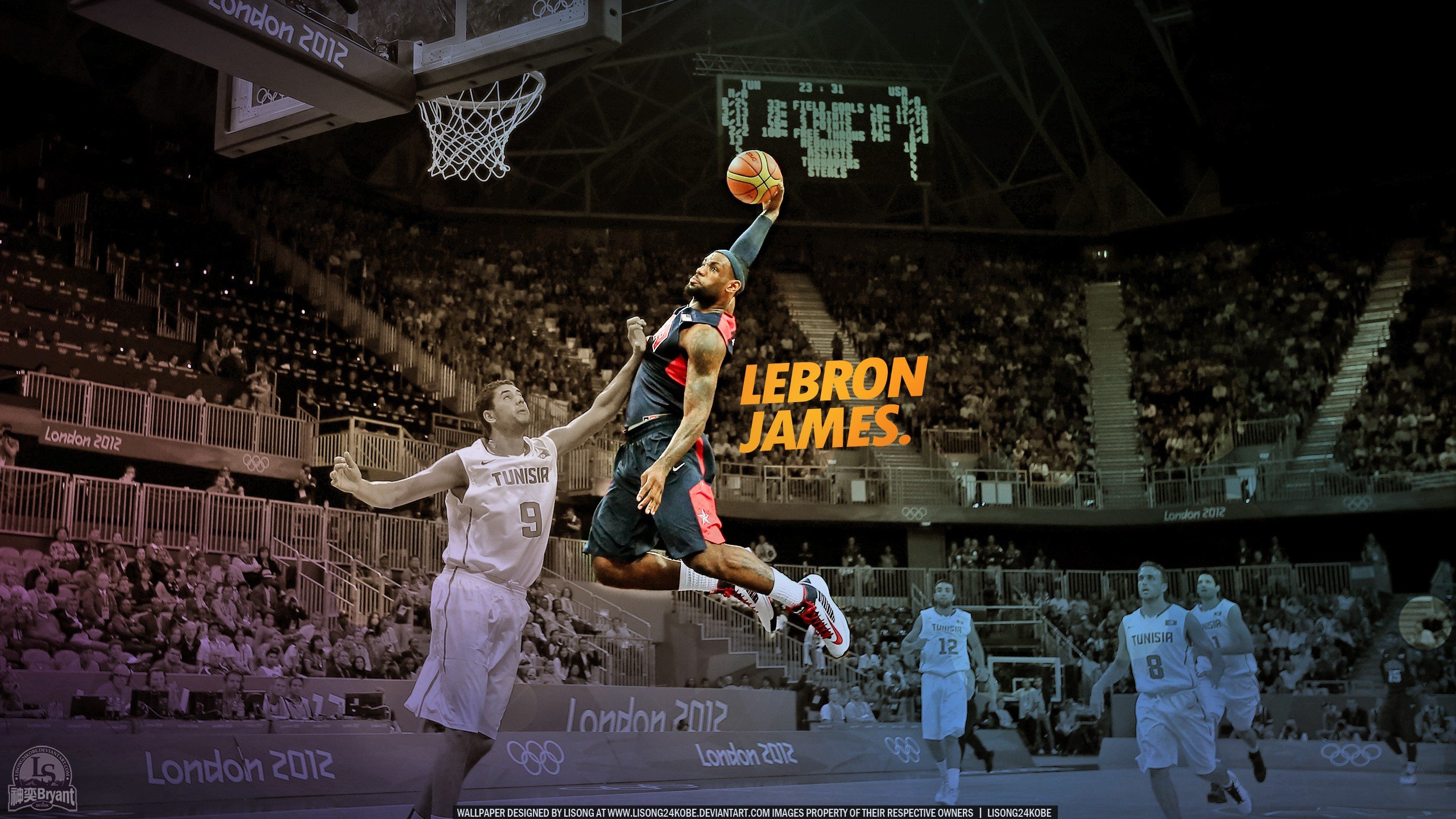 NBA Lebron James dunk basketball player wallpaper 2560x1440 259456