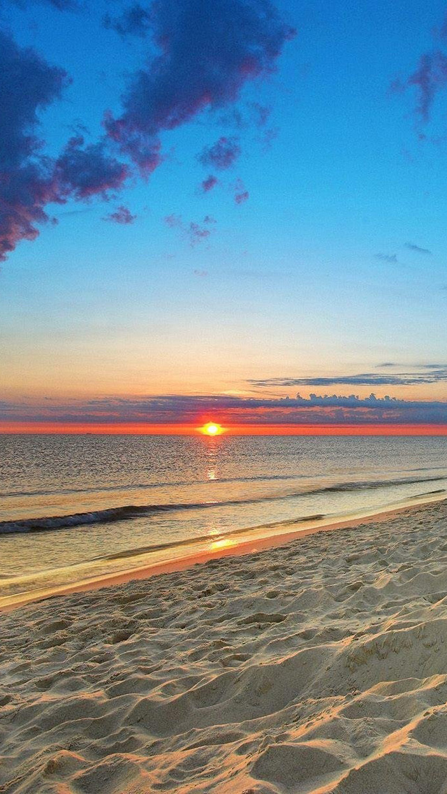 iPhone Wallpaper Ocean Beach Sunset HD