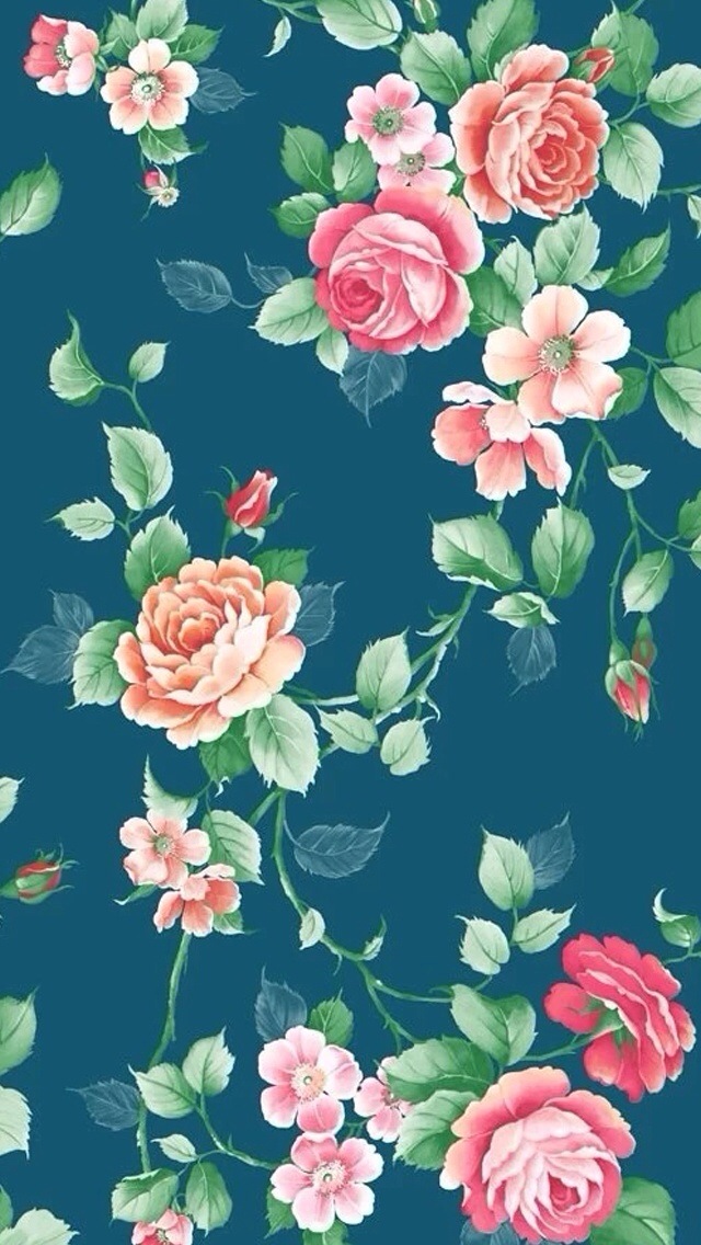 Floral Background iPhone 5s Pink Wallpaper