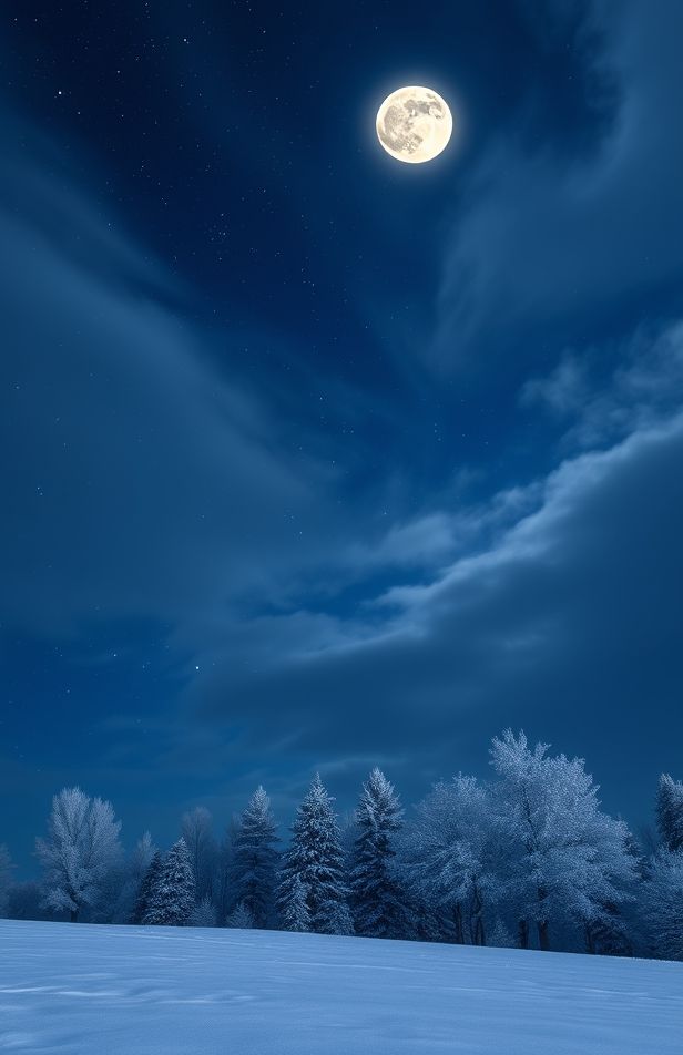 Winter Night Sky Wallpaper