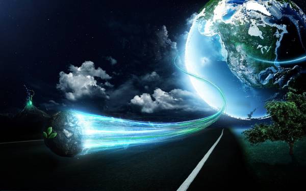 3D abstract sky road blue desktop wallpapers 1680x1050 HQ photo