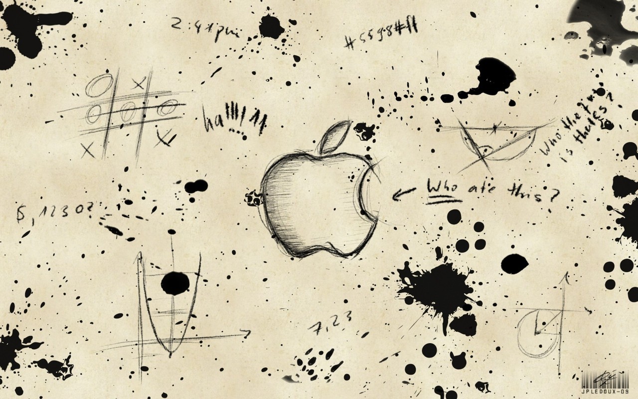 Apple Doodle Wallpaper HD