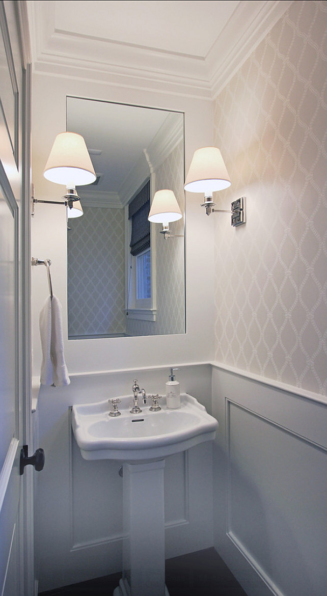 Powder Room Beautiful With Wallpaper Is