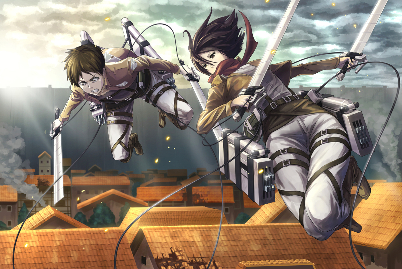  Mikasa Ackerman Anime Sword Blade HD Wallpaper Desktop Background 1400x936