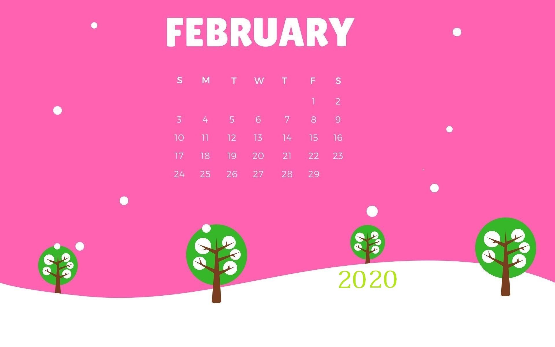 February Calendar Wallpaper Top