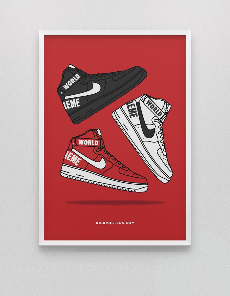 Supreme X Nike Air Force Print By Kickposters Stuff To Buy