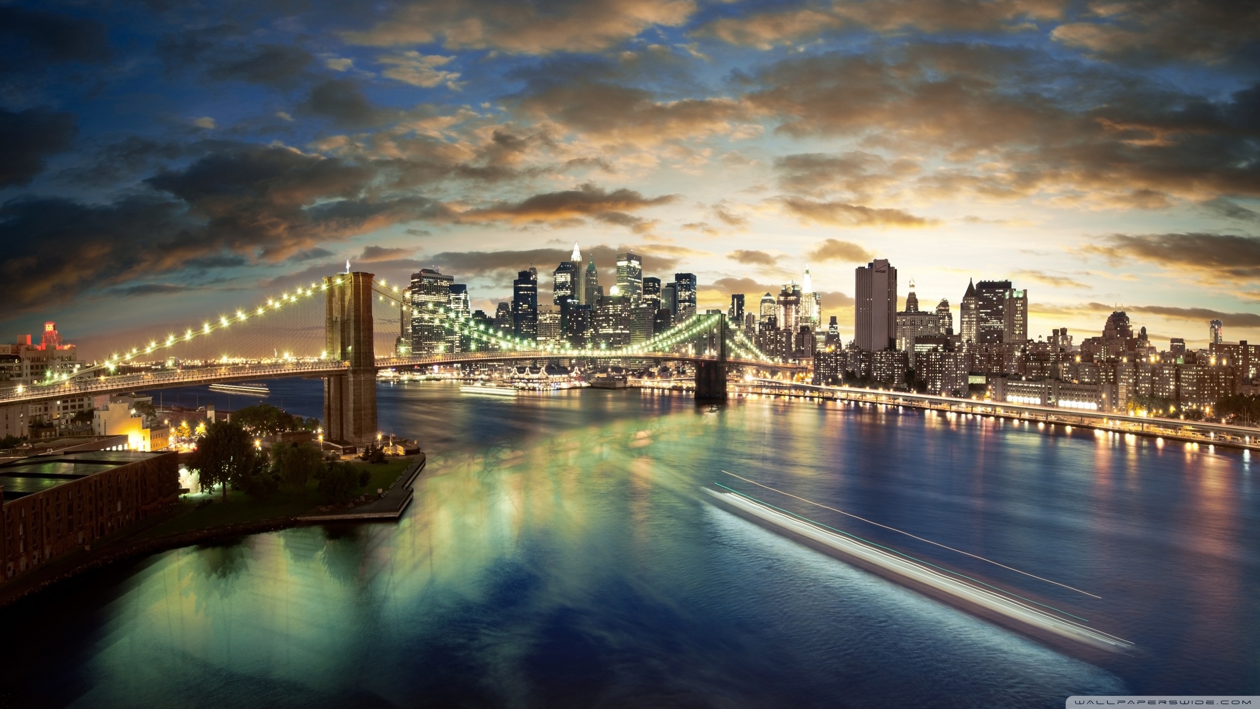 New York Full HD Wallpaper City Brooklyn Bridge